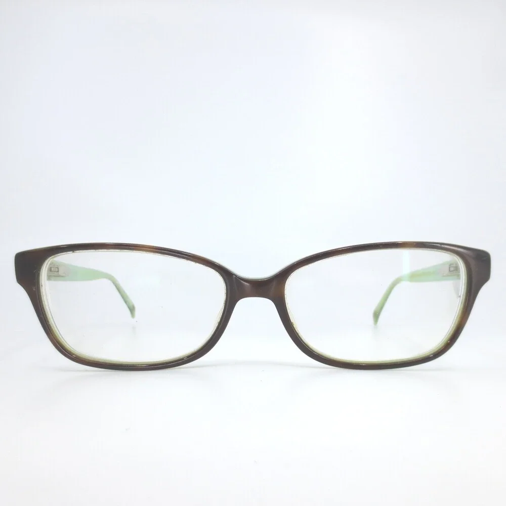 Lulu Guinness LG65 TOR Tortoise Mint Green Polka Dot Eyeglasses Frames 52-14-135